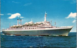 New Flagship ss Rotterdam Holland America Line Ship Vintage Postcard C016