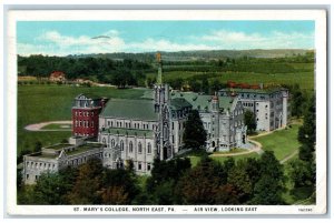 1943 St. Mary's College Building North East PA, Air View Looking East Postcard