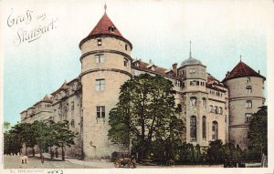 Vintage Gruss aus Stuttgart Germany Castle Towers Postcard 1900-1919