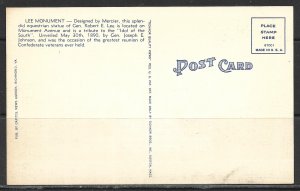 Virginia, Richmond - Statue Of Robert E Lee - [VA-285]