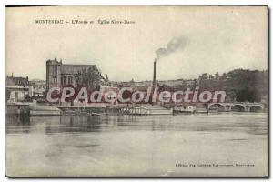 Old Postcard Montereau Yonne and Notre Dame I'Eglise