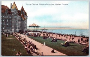 Vtg Quebec Canada Fairmont Le Chateau Fronteac Hotel Terrace View 1910s Postcard