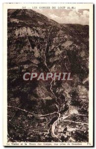 Old Postcard Gourdon Gorges Du Loup Viaduct and the Gorges road View from Gou...