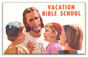 Vacation Bible School Invitation Jesus Children Chrome Postcard S11