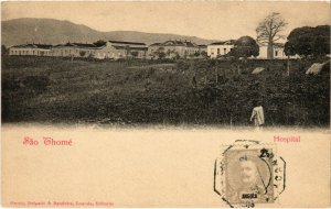 PC CPA ANGOLA, S. THOMÉ, HOSPITAL, VINTAGE POSTCARD (b20839)