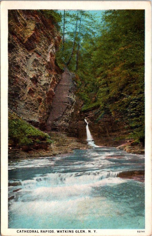 New York Watkins Glen Cathedral Rapids Curteich