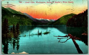 Cedar Lake Reservoir Water Supply For Seattle Washington WA 1910 DB Postcard I9