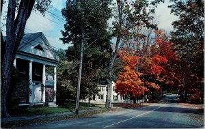 Vtg Woodstock Vermont VT Elm Street View Postcard