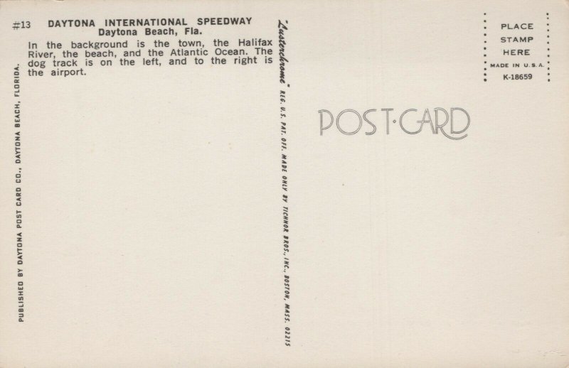 USA Daytona International Speedway Daytona Beach Florida Chrome Postcard 08.94