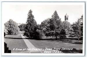 c1940's View Of Campus Iowa State College Ames IA Vintage RPPC Photo Postcard