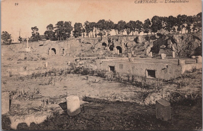 Algeria The Roman amphitheater in Carthage Vintage Postcard C182