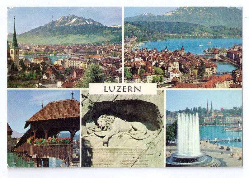 Luzern Lucerne Switzerland Multiview 1972  4X6 