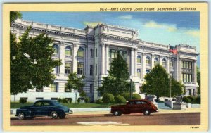 BAKERSFIELD, California CA   KERN COUNTY COURT HOUSE ca 1940s Linen Postcard