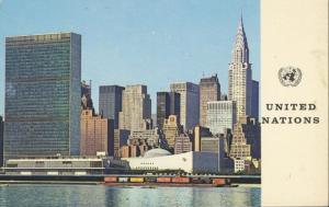 United Nations New York NY NYC East River Official United Nations Ad Postcard