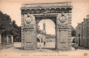 Vintage Postcard L'Arc De Triomphe Porte De Saint Nicolas Beaune, France