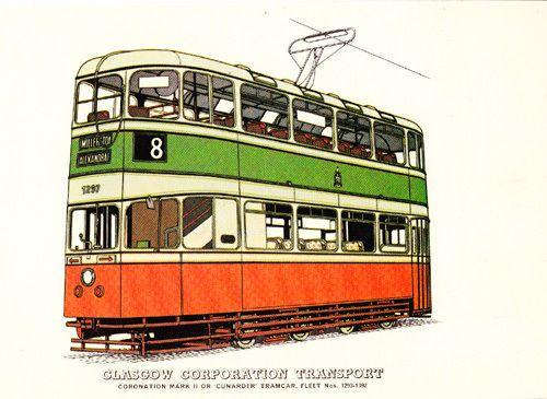 Glasgow Number 8 Alexandria Antique Bus Transport Tram Old View Postcard