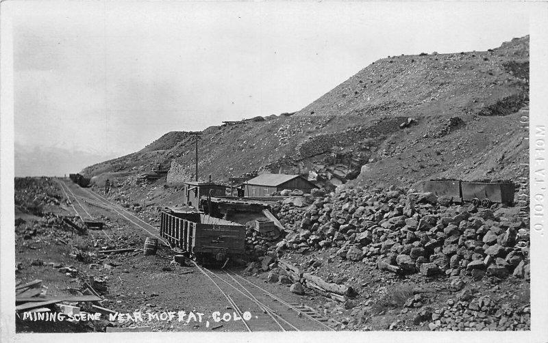 H98/ Moffat Colorado RPPC Postcard c1910 Mine Mining Scene Railroad 112