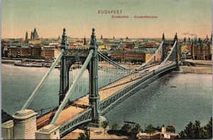 Hungary Budapest Erzsebet Hid Elisabeth Bridge Vintage Postcard C064
