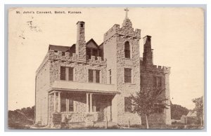 Postcard St. John's Convent Beloit Kansas c1914 Postmark