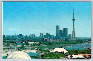 Ontario Place, CN Tower, Toronto Canada, Vintage 1976 Aerial View Postcard