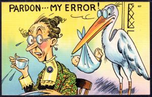 Pardon My Error,Stork,Baby Old Woman Comic