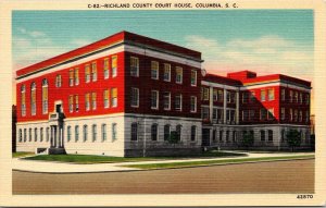 Richland County Court House Columbia SC South Carolina Linen Postcard VTG UNP 