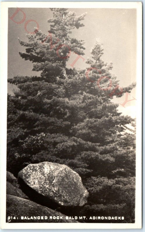 c1940s Bald Mountain, NY RPPC Balanced Rock Adirondacks Rare Cunningham PC A114