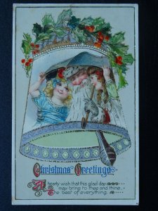 Christmas Greeting THIS GLAD DAY Santa & Children c1908 Postcard by Wildt & Kray