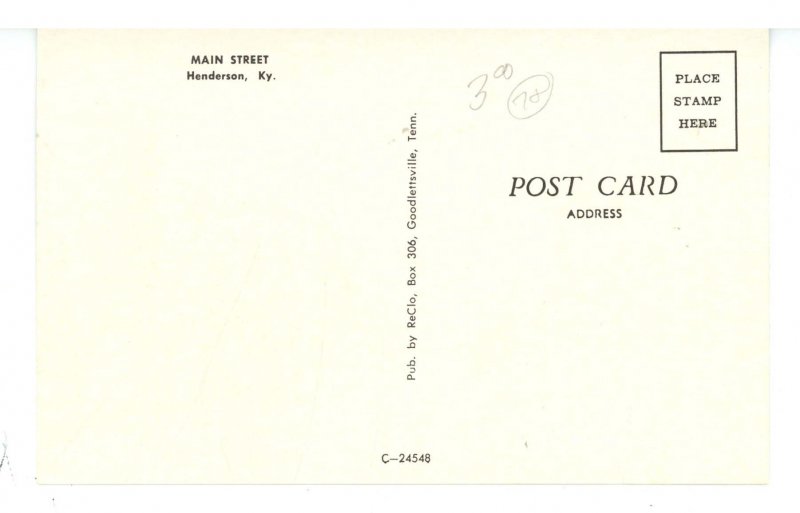 KY - Henderson. Main Street ca 1959