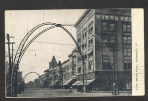 SPRINGFIELD ILLINOIS DOWNTOWN FIFTH STREET SCENE STORES VINTAGE POSTCARD 1910