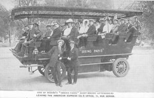 Paris France Seeing Paris Sight Seeing Car Antique Postcard K107384