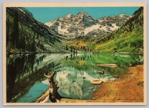 Aspen Colorado~Maroon Bells Peaks in Fall~Continental Postcard