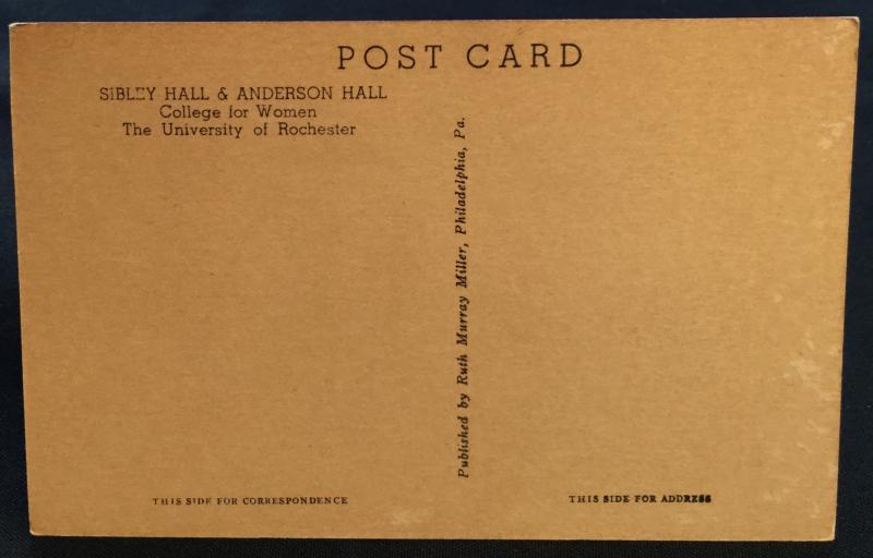 Postcard Unused Sibley Hall College for Women University of Rochester NY LB