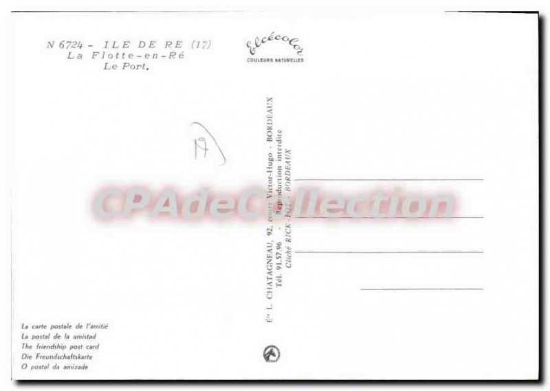 Postcard Modern Ile De Re The Flote Port