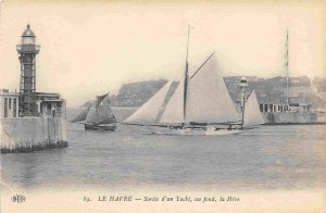 Harbor Lighthouse Le Havre France 1910c postcard