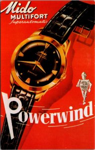 Advertising Postcard Mido Multifort Superautomatic Powerwind Watch