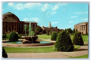 1958 Scene A Southern Methodist University Park Fountain Dallas Texas Postcard