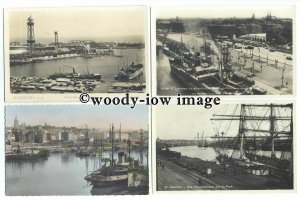 su3309 -  European Sea Ports, Bordeaux, Boulogne, Barcelona, Rouen - 7 postcards