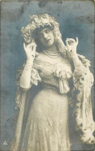 Glamour dress early fashion beauty lady photo postcard