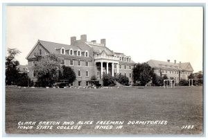 Ames IA RPPC Photo Postcard Clara Barton Dormitory Iowa State College c1930's