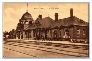 Postcard Frisco Railroad Depot Ft. Scott Kansas Vintage Standard View Card 
