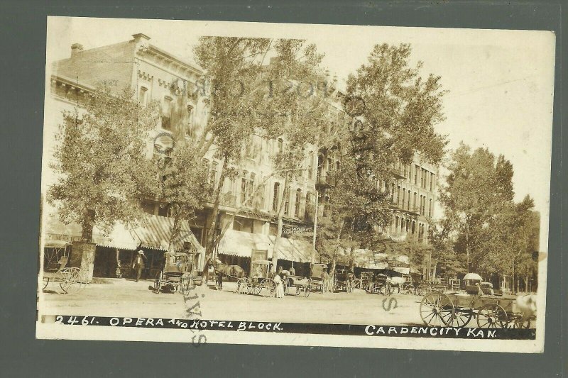 Garden City KANSAS RP 1909 MAIN STREET Stores OPERA HOUSE Hotel Block