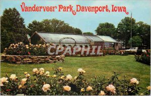 Postcard Modern Municipal Rose Garden Park Vanderveer Davenport Iowa