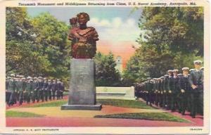 Unused penny post card. Tecumseh Monument, US Naval Academy, Annapolis, Maryland