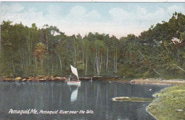 Maine Pemaquid Scene On The Pemaquid River Near The Falls