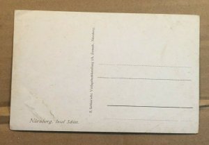 VINTAGE UNUSED POSTCARD  -  NUREMBERG, BAVARIA, GERMANY - CREASED LOWER RIGHT