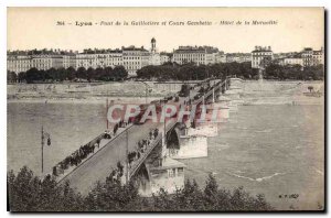 Postcard Lyon Old Bridge Learning Guillotiere Gambetta Hotel de la Mutualite ...