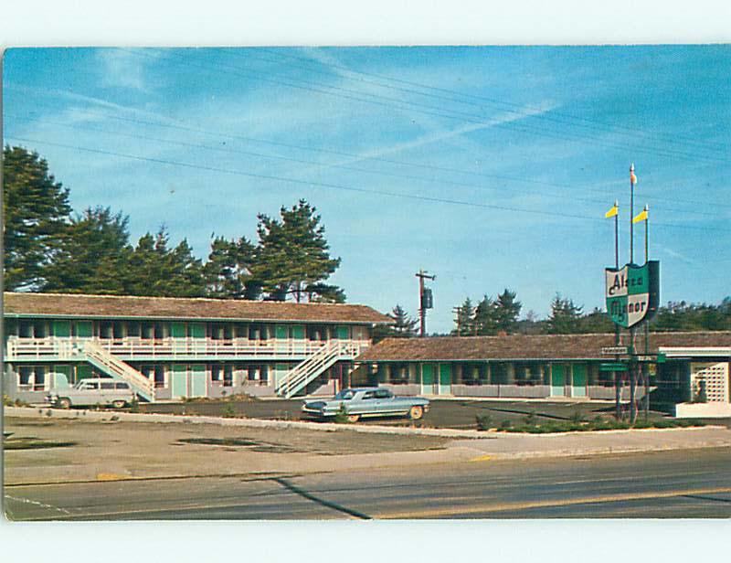 Pre-1980 OLD CARS & ALSEA MANOR MOTEL Waldport Oregon OR r0448