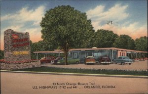 Orlando Florida FL Arrowhead Restaurant c1930s-40s Linen Postcard