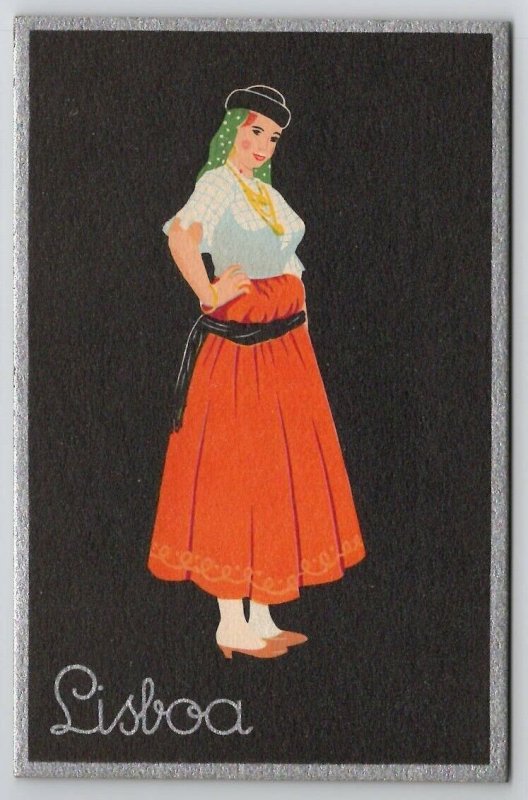 Lisboa Portugal Costumes Ovarina No.73 Colorful Postcard N24